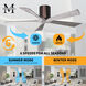 Atlas Irene-5H 60 inch Brushed Bronze with Barn Wood Tone Blades Flush Mount Paddle Fan